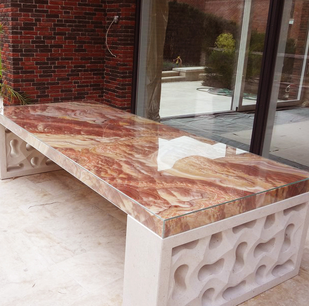 TC Marmi SRLS - Stone Decor Europe S.L - Carrara Italy   - Onyx on the glass and marble figured details 3D